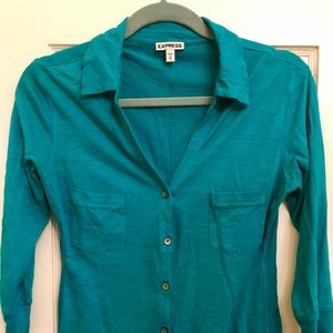 Turquoise Button Down from Express